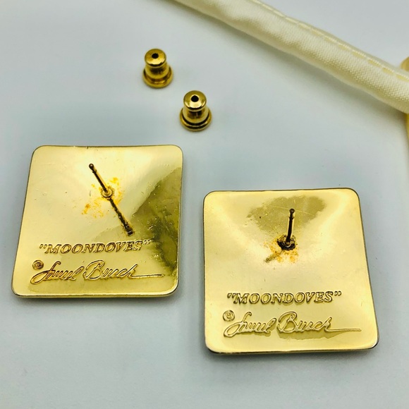 Laurel Burch Moon Doves Necklace and Earrings Set White and Gold - Picture 6 of 9